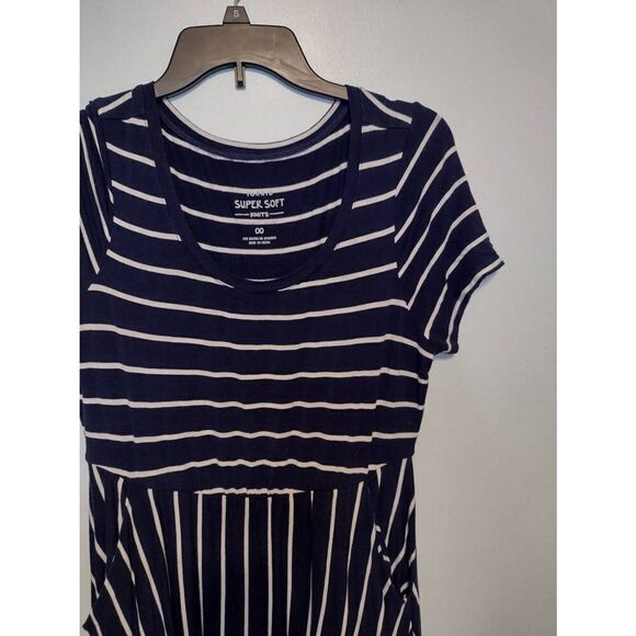Torrid size 00 Navy Blue White Stripe Maxi Dress - Picture 2 of 4